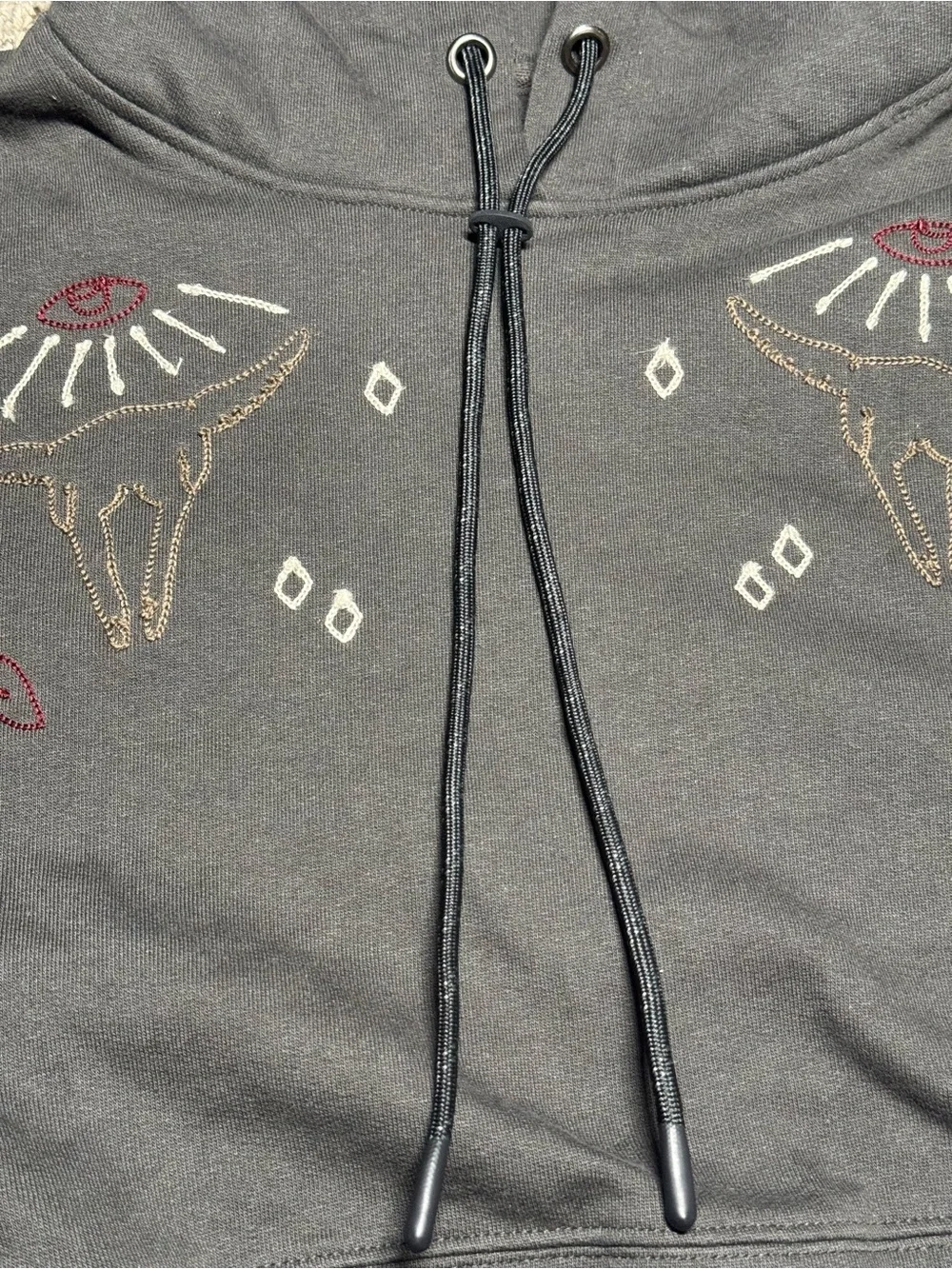Roark Hiker Hoodie Women’s Large Faded Black Embroidered NWT